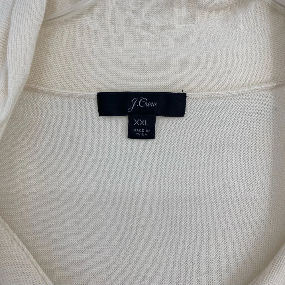 J Crew‎ Ivory Tie-front Pullover Sweater 100% Merino Wool Sz XXL Style #K2855
